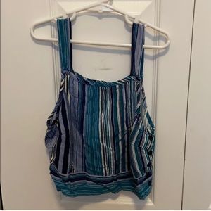 Band of gypsies crop stripe blue tank
